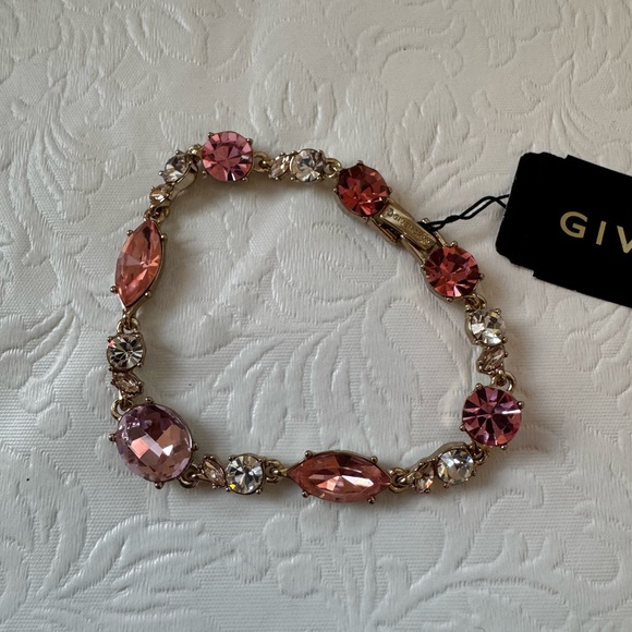 Givenchy Gold Tone Rose Crystal Flex Line Bracelet - Picture 2 of 2